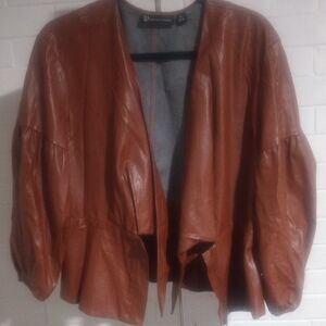 New York & Company Tan Leather Jacket